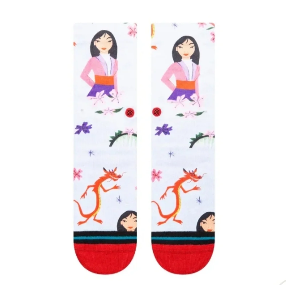 NWT Kids Mulan Estee Srance Crew Socks - Red, Black, White